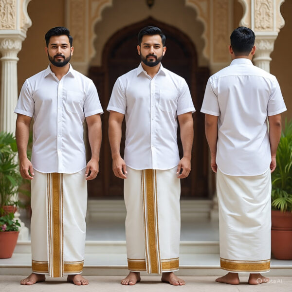 Half Solid White Shirt - Image 3